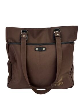 Dansko brown tote bag, gold-embroidered logo, nylon with pockets